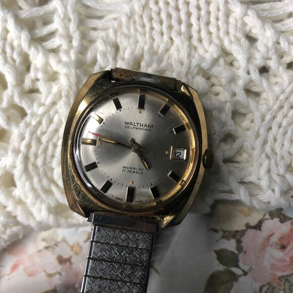 Vintage Mens Waltham Incabloc 17 Jewels Expansion Wrist Watch + Original Box - Picture 13 of 15